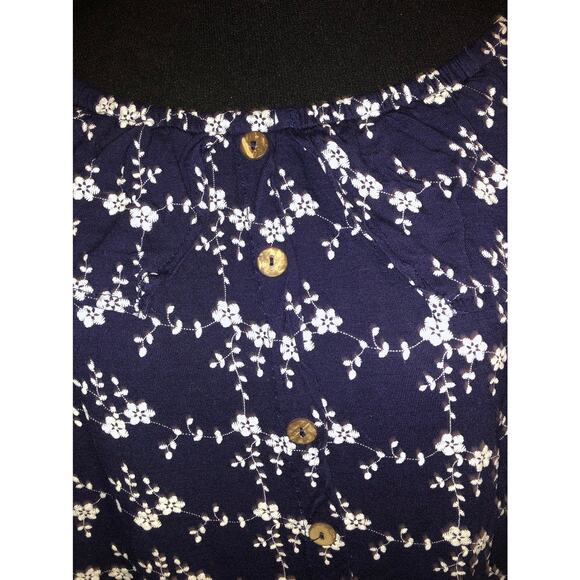 Roommates navy blue ruffled crop top women's size small - Picture 3 of 6